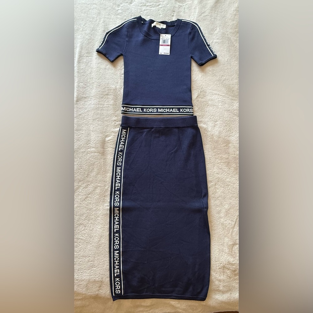 Michael Kors Blue Midi Pencil Skirt